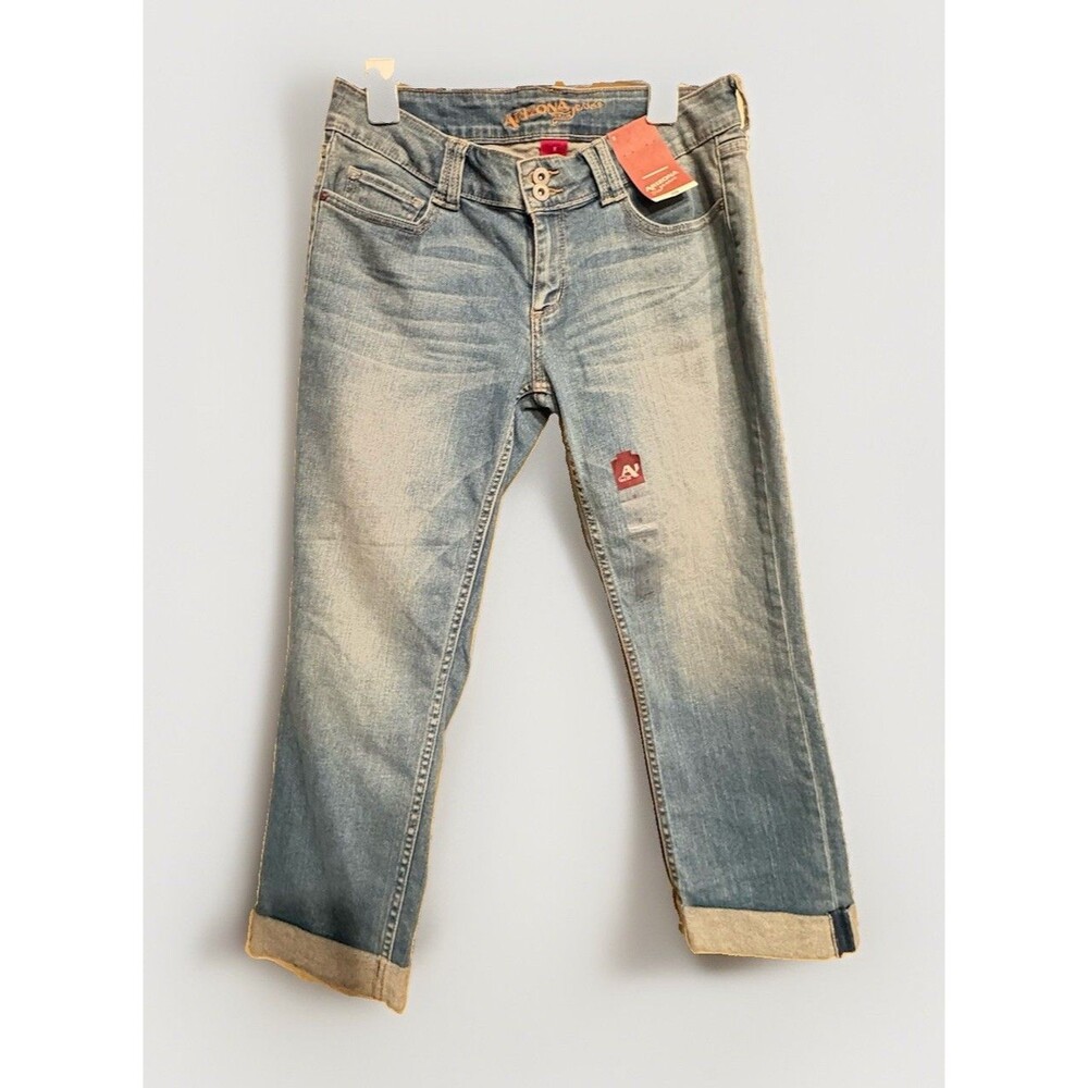 Arizona Jeans Co Womens Size 11 Light Wash Cuffed Ankle Cropped Jeans NWT